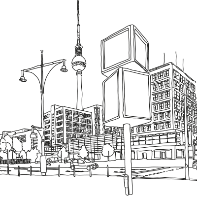 Ausmalbild Fernsehturm Berlin Zum Ausdrucken